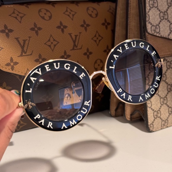 gucci acetate round sunglasses - Picture 2 of 7